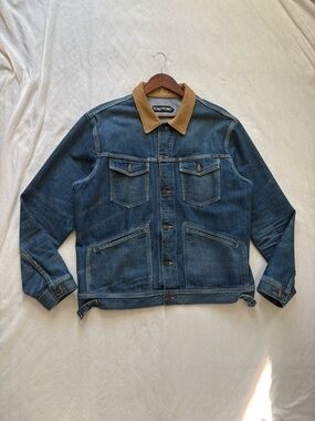Tom Ford Blue Denim Jacket with Tan Corduroy Collar
